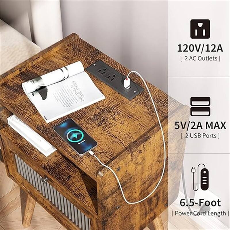 Bedside Tables with Glass Door