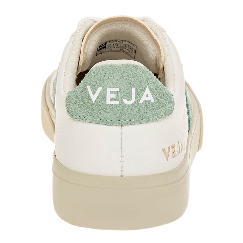 Veja Women's Campo Leather Sneakers in White and Light Green
