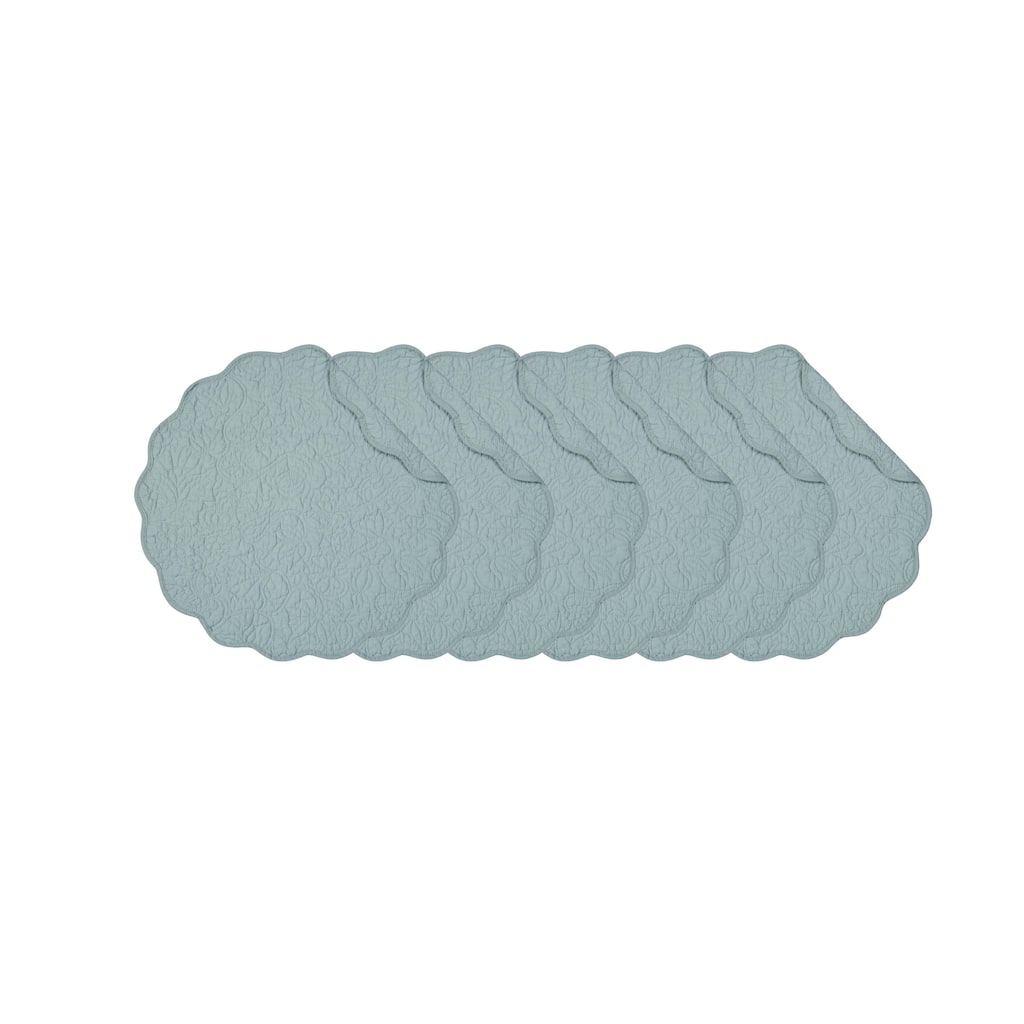 Christiana Breeze Reversible Machine Washable Round Quilt Placemats Set of 6