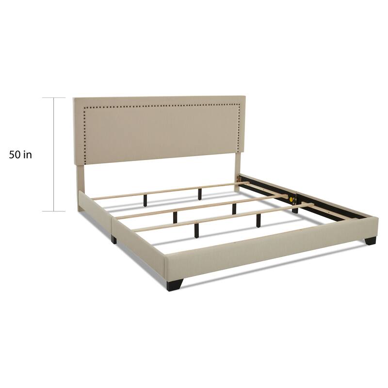 Cooper Upholstered Nailhead Platform Bed