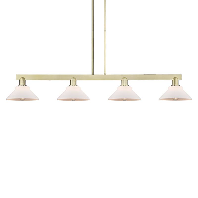 Innovations Lighting 716-4I-8-52 Orwell Linear Orwell 4 Light 52" Wide - Antique Brass / Matte White
