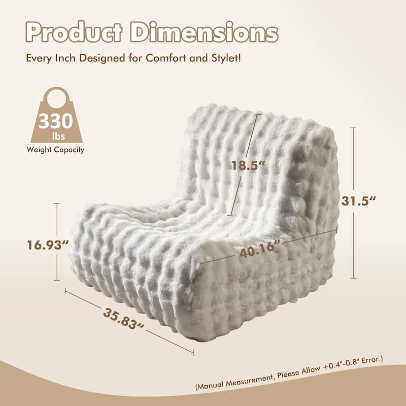 XIZZI Bean Bag Chair for Living Room Soft Plush Lounge Seating