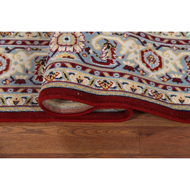 Geometric Red Tabriz Turkish Area Rug Machine Made Carpet - 6'4" x 9'10"