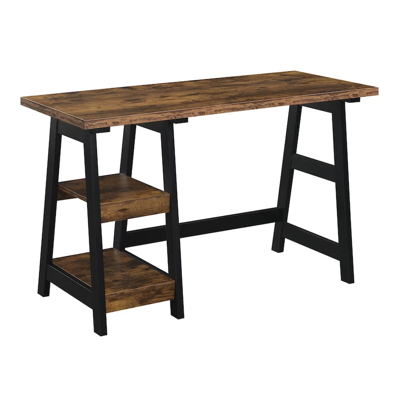 Convenience Concepts Designs2Go Trestle Desk with Shelves