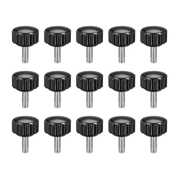 M4 x 10mm Male Thread Knurled Clamping Knobs Grip Thumb Screw on Type 15 Pcs