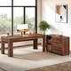 preview thumbnail 13 of 22, 63" L Shaped Executive Office Desk with Mobile Lateral File Cabinet