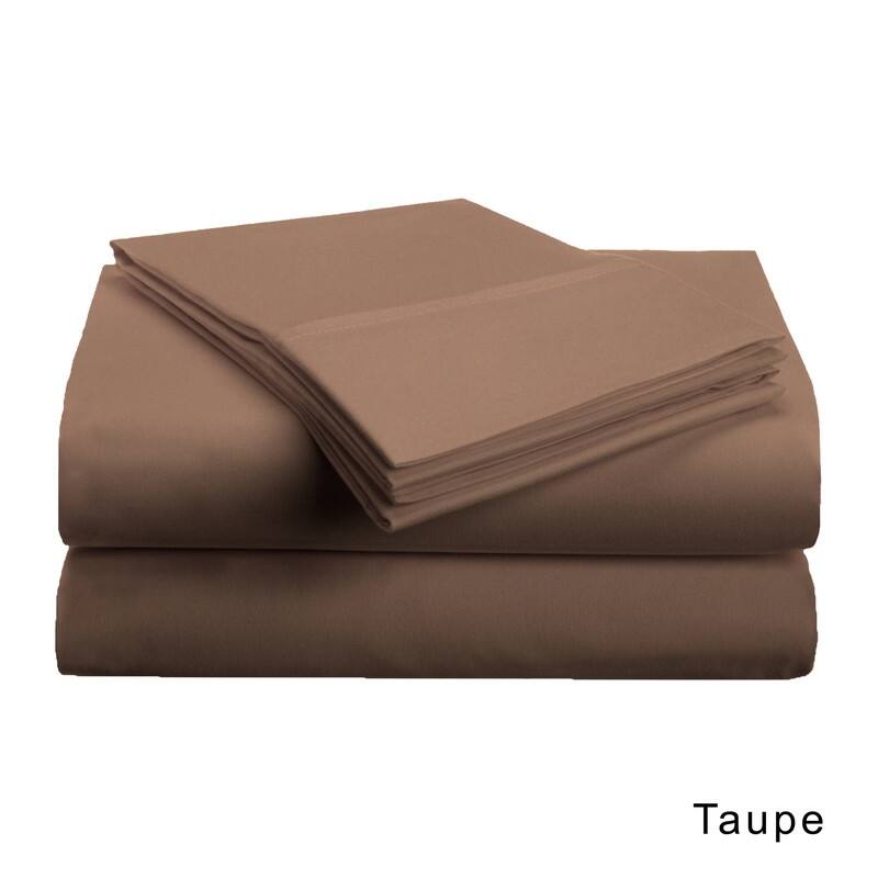 Superior Brushed Microfiber Solid Deep Pocket Sheet Set - King - Taupe