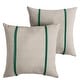 preview thumbnail 19 of 30, Sorra Home Sunbrella Outdoor Double Petite Flange Pillow Set of 2 16 in H x 16 in W x 6 in D - Sunbrella - Cast Silver/Canvas Forest Green