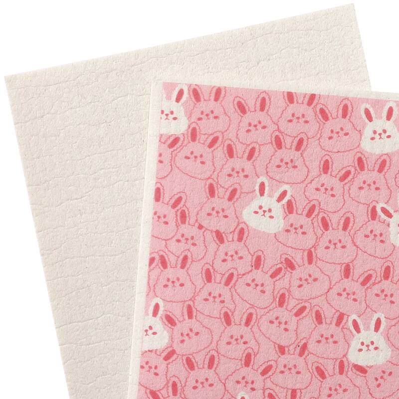 Reusable Cleaning Cloths, 6 Pack Swedish Kitchen Dish Towels Cute Pattern Super Absorbent Quick Drying Cloths - 7" x 8" - Pink