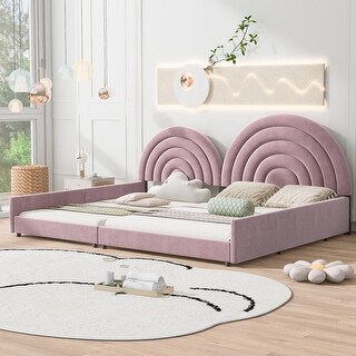 Low Profile Bed Frame (Twin + Full) Semicircular Headboard Guardrails ...