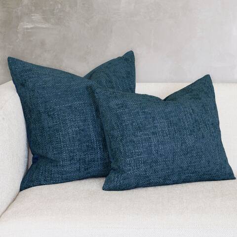 Rodeo Home Larsa Basket Weave Velvet Decorative Pillow with Insert
