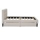 preview thumbnail 6 of 10, Twin Size Upholstered Platform Bed with Linen Headboard and Two Storage Drawers