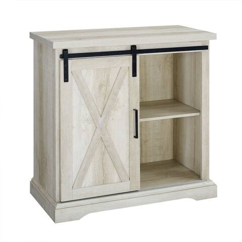 Offex 32" Rustic Farmhouse Wood Buffet with Storage Cabinet - White Oak