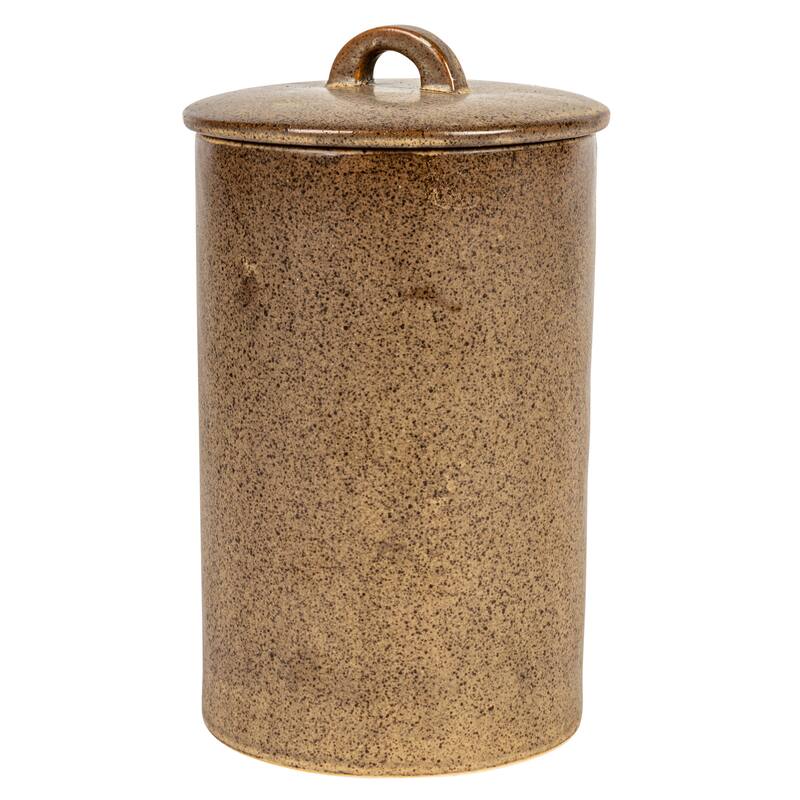 Debossed Stoneware Treat Canister with Paw Print