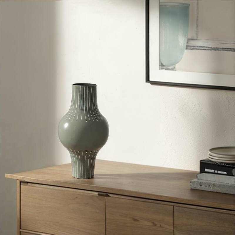 Enameled Metal Indoor/Outdoor Vase