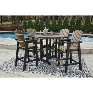 Signature Design by Ashley Fairen Trail Black/Driftwood 5-Piece Outdoor Dining Package - 45.13" W x 45.13" D x 42" H