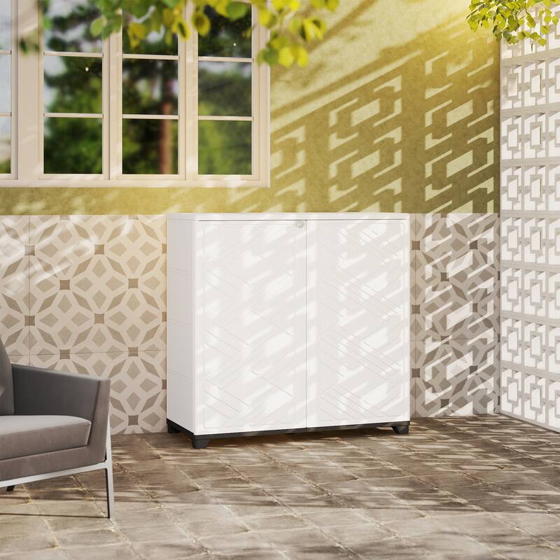 Outdoor Resin Deck Box Storage Shed for Garden,Patios,Backyards,Tools