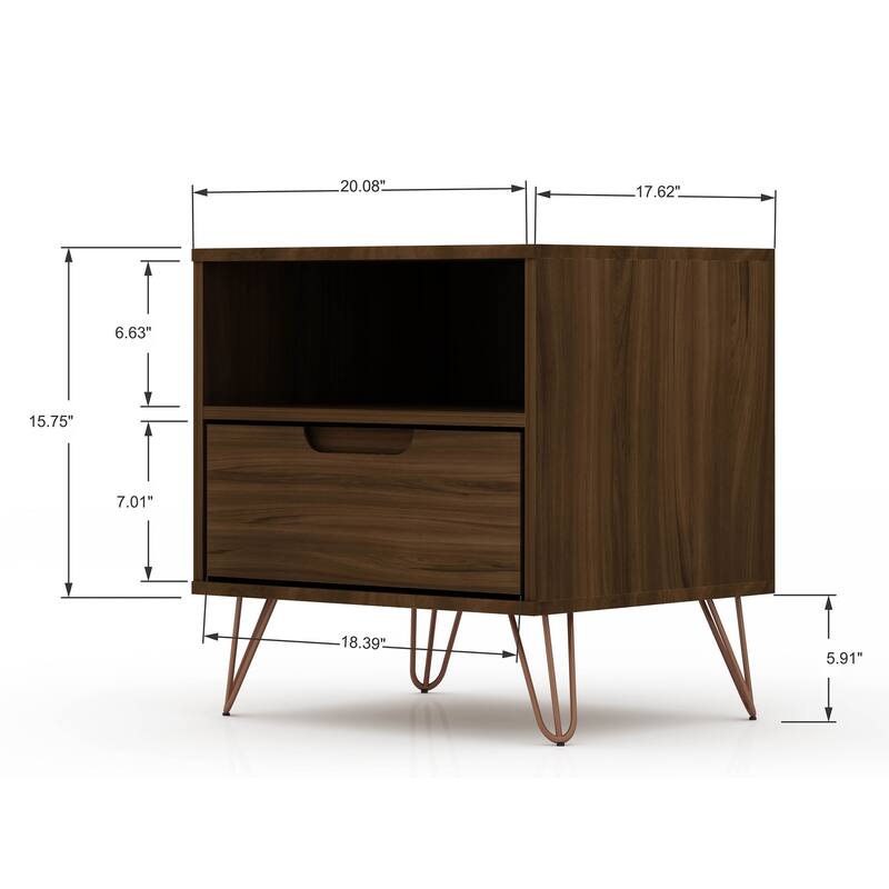 Carson Carrington Bandene Mid-century Modern 1-drawer Wood Nightstand