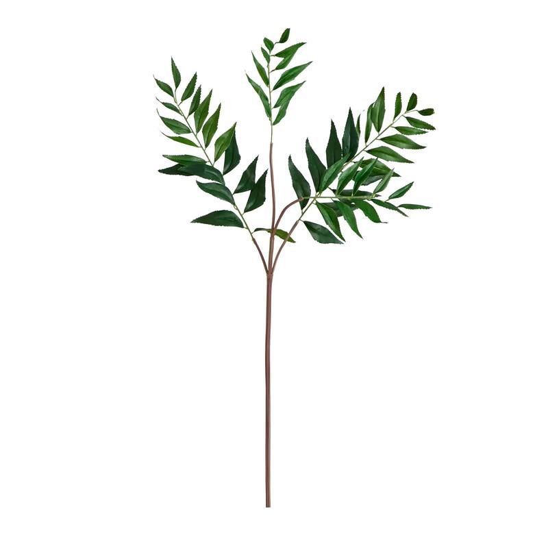 Palmate Fern Artificial Stem Sprays - 38" - Green - Set of 3