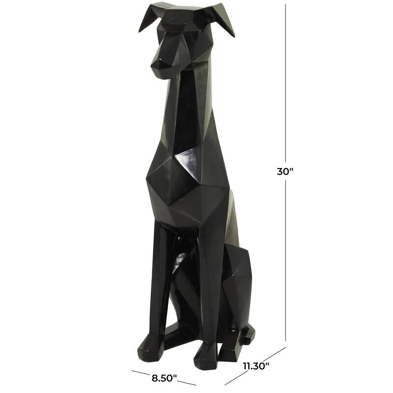 Silver, Gold or Black Polystone Cubist Dog Decorative Sculpture
