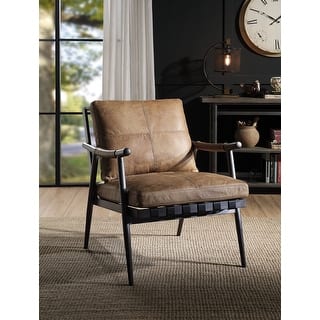 Glencoe Berham Chestnut and Matt Iron Accent Chair