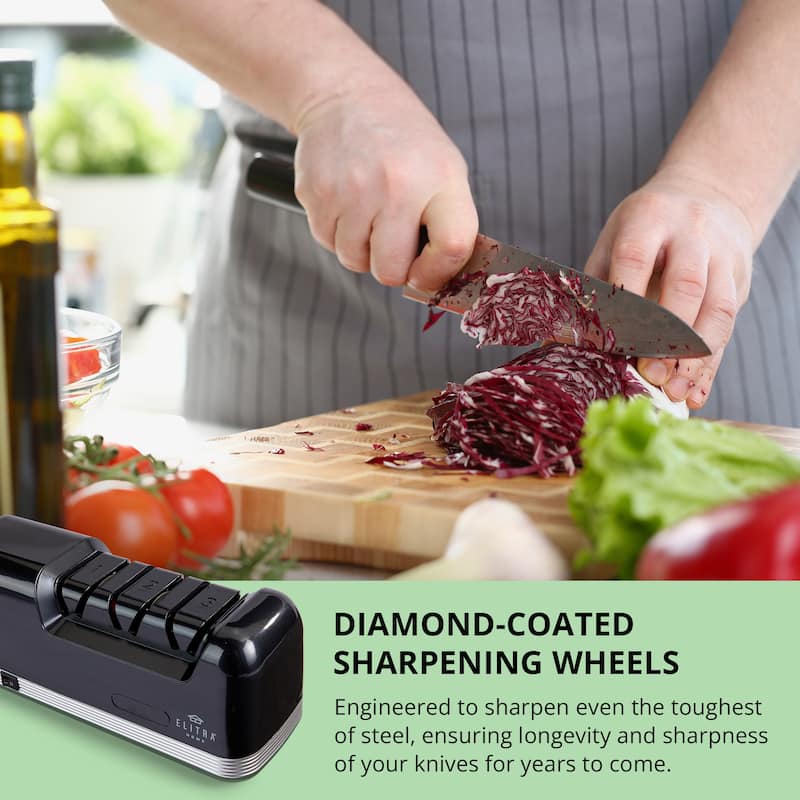 Elitra Home Professional Electric Knife Sharpener Black - 9.85"L x 3.55"W