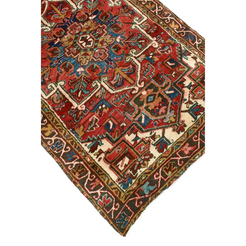 Fine Vintage Distressed Nicole Red/Blue Runner - 3'3" x 9'10"