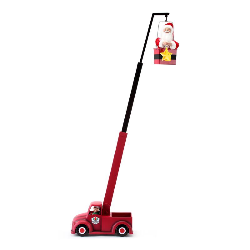 43" Animated North Pole Lighting Crew - White Santa