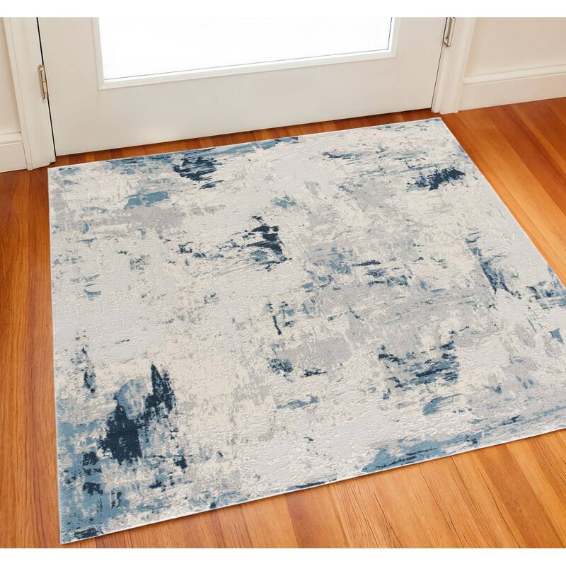 HomeRoots Abstract Contemporary Square Area Rug - 27.00 in. x 24.00 in. x 0.80 in. - 27.00 in. x 24.00 in.  x 0.80 in.