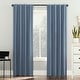 preview thumbnail 47 of 91, Sun Zero Cyrus Thermal Total Blackout Back Tab Curtain Panel, Single Panel 40" x 63" - Denim Blue