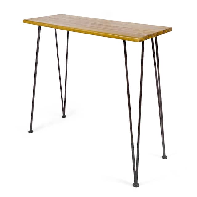Denali Outdoor Industrial Rectangle Bar Table by Christopher Knight Home - 47.25"L x 18.25"W x 36.00"H