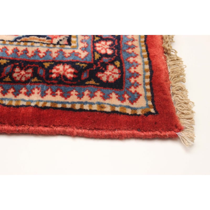 ECARPETGALLERY Hand-knotted Kayseri Red Wool Rug - 3'5 x 9'5