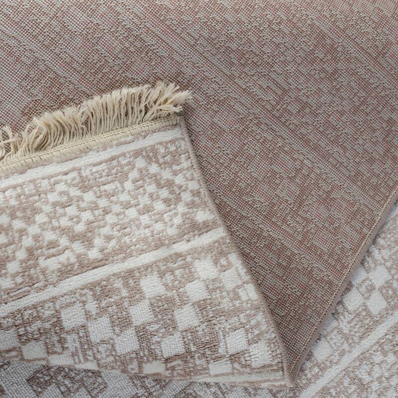 Superior Genaine Contemporary Geometric Fringe Indoor Runner or Area Rug