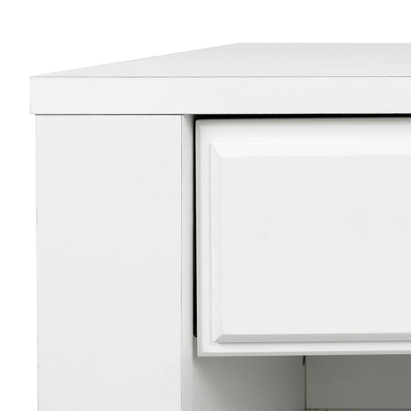 21" Modern Storage Side Table with One Drawer and Open Cubby for Living Room or Bedroom