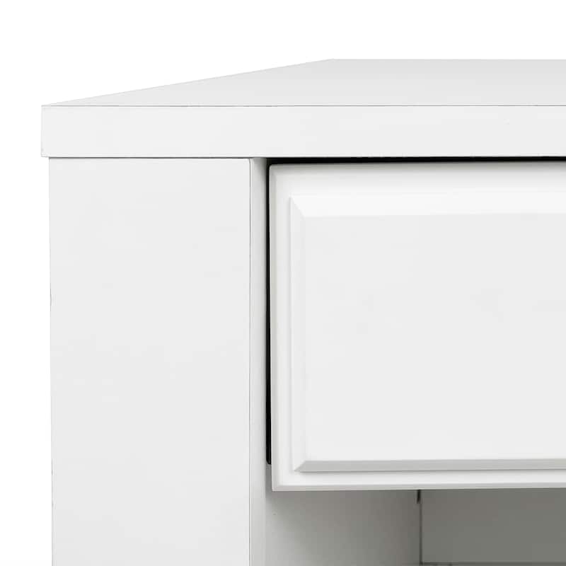 Contemporary Faux Wood Nightstand with Storage and Functional Design