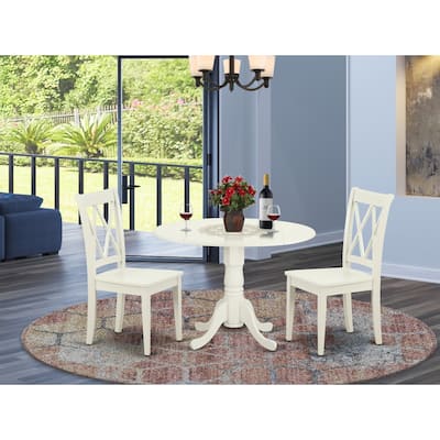 Round Kitchen Table Set for 4 - 42" Dining Table with 2 Chairs, Compact Design
