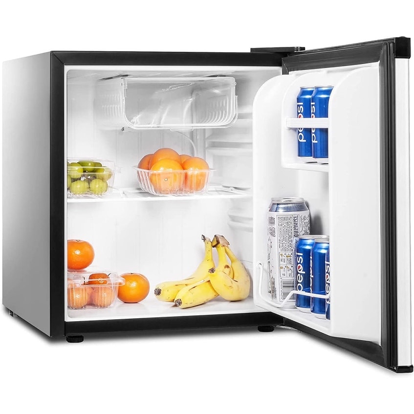 HOMCOM Double Door Mini Fridge with Freezer, 3.2 Cu.Ft Compact Refrigerator  with Adjustable Shelf, Adjustable Thermostat and Reversible Door for