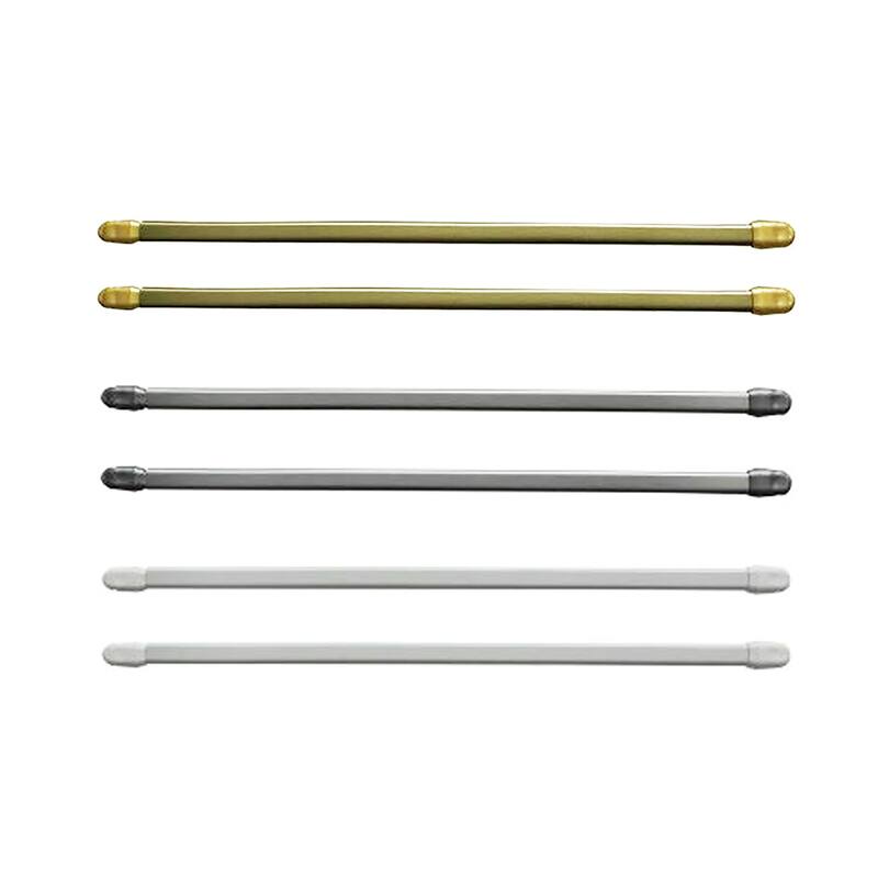 Bundle 2 Cafe Curtain Rods with 4 Self Adhesive Matching Hooks