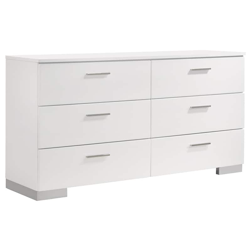 Felicity Glossy White Bedroom Set with LED Lighting