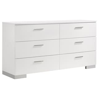 Felicity 6-drawer Wood Dresser White High Gloss