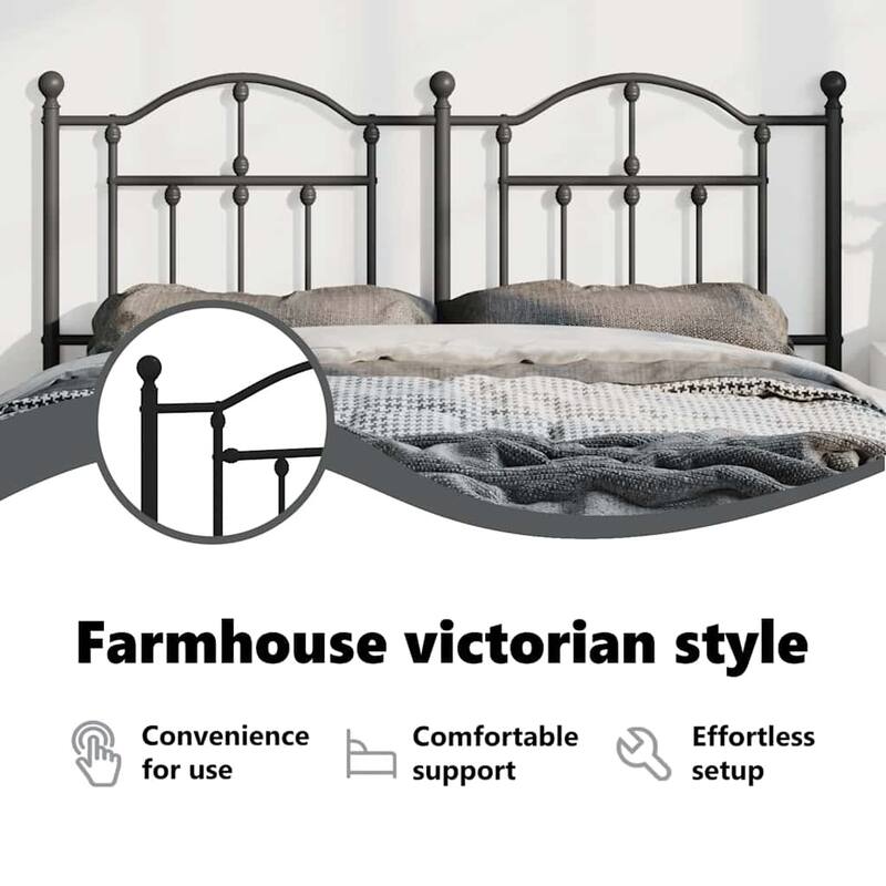 vidaXL 38.2 Inch Metal Headboard, Farmhouse Rustic Headboard Only