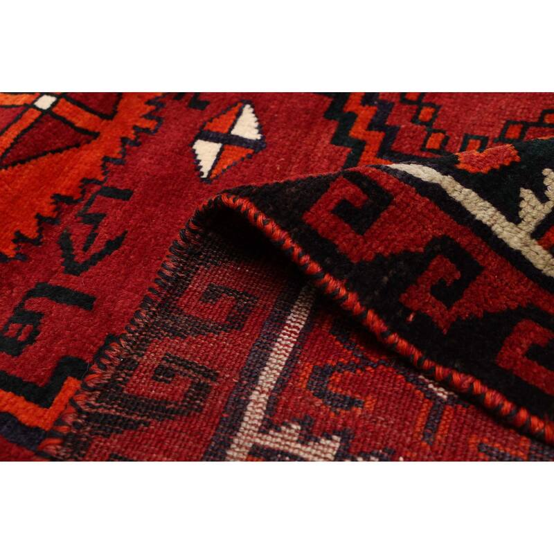 ECARPETGALLERY Hand-knotted Melis Vintage Dark Red Wool Rug - 6'0 x 7'4