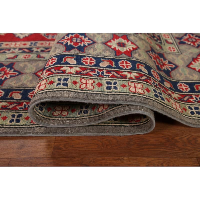 Traditional Grey Kazak Oriental Area Rug Handmade Wool Carpet - 8'7"x 11'5"