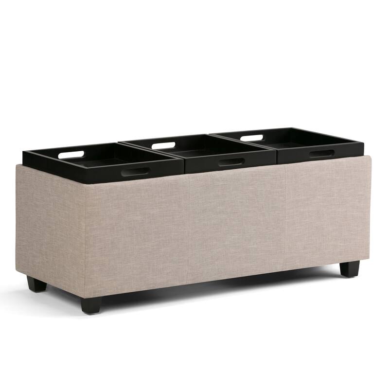 WYNDENHALL Franklin 42-in. Wide Contemporary Rectangular Storage Ottoman
