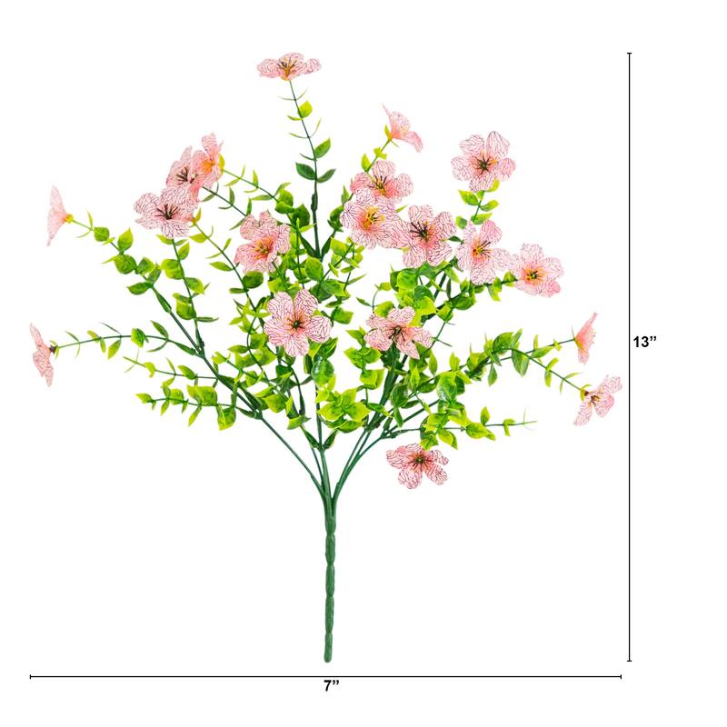 13-in UV Resistant Artificial Daisy Bush (Indoor/Outdoor) - Set of 12