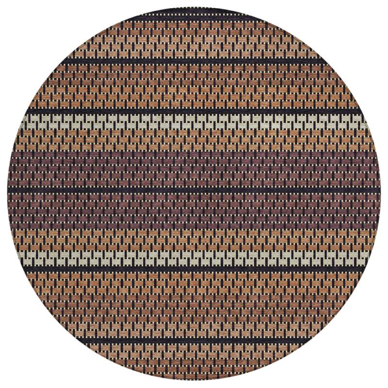 Machine Washable Indoor/ Outdoor Boho Stripe Chantille Rug