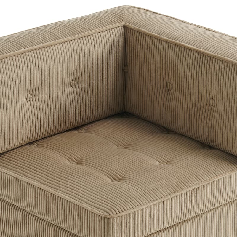 32.57" W Upholstered Corduroy Corner Accent Chair