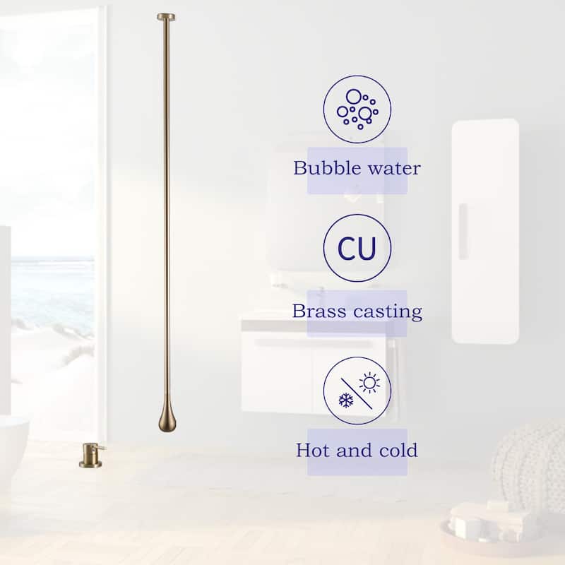 Eye-Catching Ceiling Mounted Line Single Hole Bathroom Sink Faucet with Single Handle, Black / Gold