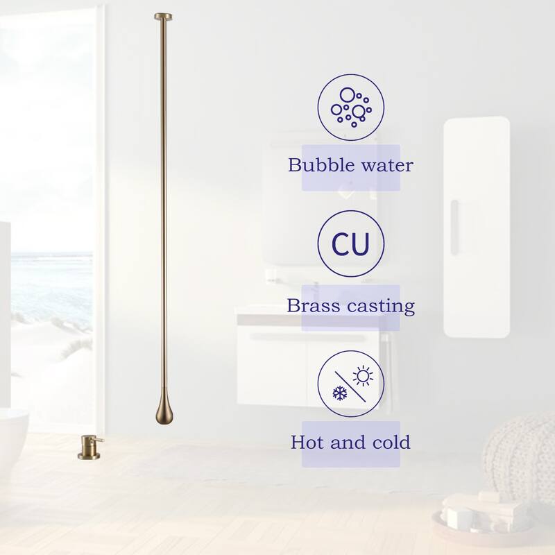 Eye-Catching Ceiling Mounted Line Single Hole Bathroom Sink Faucet with Single Handle, Black / Gold