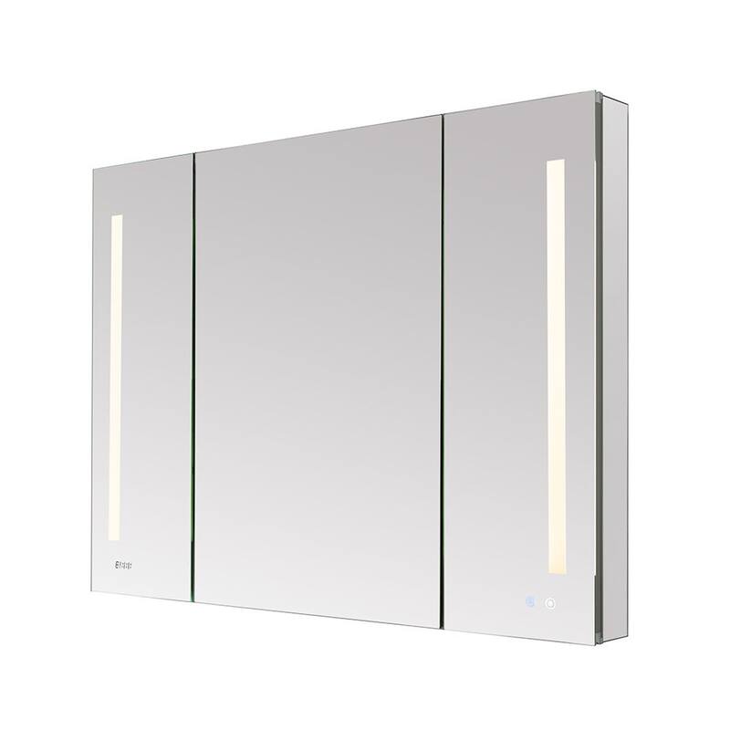 AQUADOM Signature Royale 40W LED Medicine Cabinet Defogger, 3X LED Vertically Adjustable Magnifying Mirror, Electrical Outlets